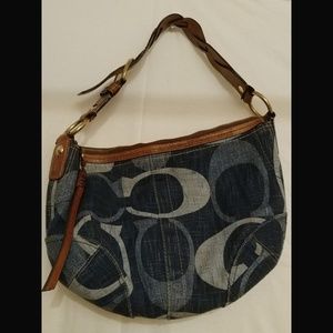 Denim coach poppy hippy purse with dust bag